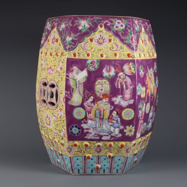 group of immortals in rouge red and yellow ground, made in Jiaqing period of Qing Dynasty - Image 3